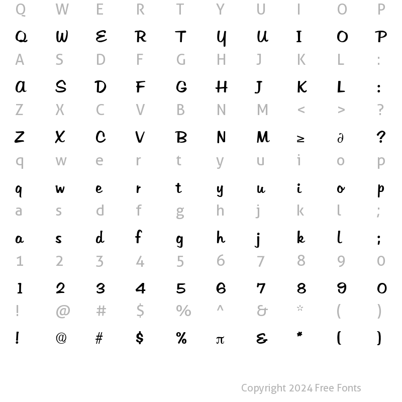 Character Map of Hudson DB Medium