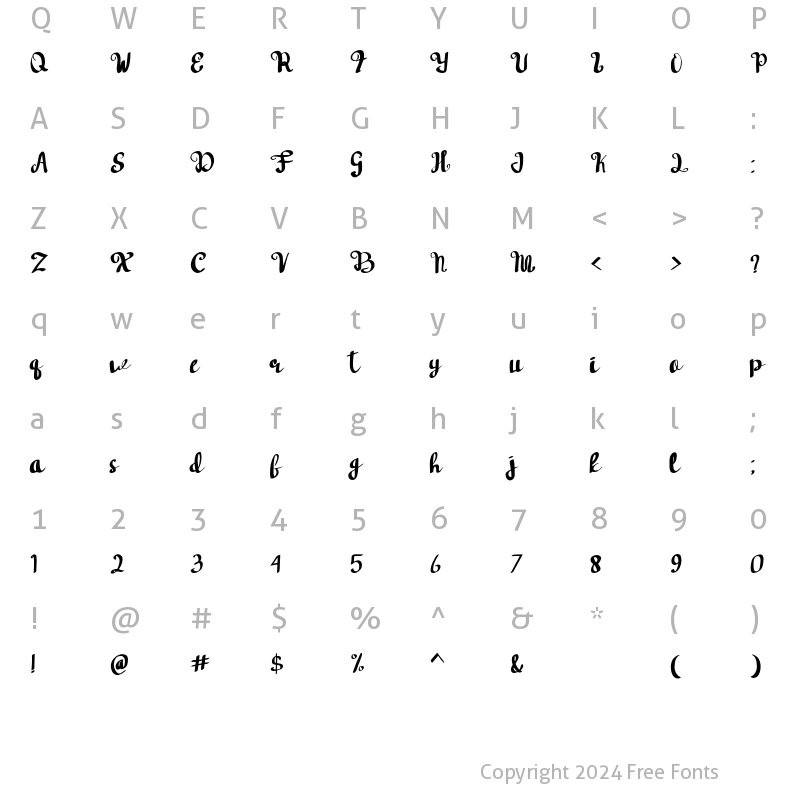 Character Map of hudson Regular