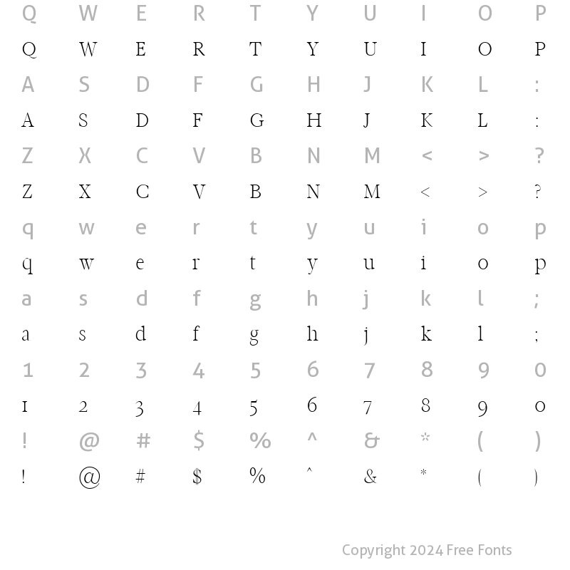 Character Map of Hughe Light