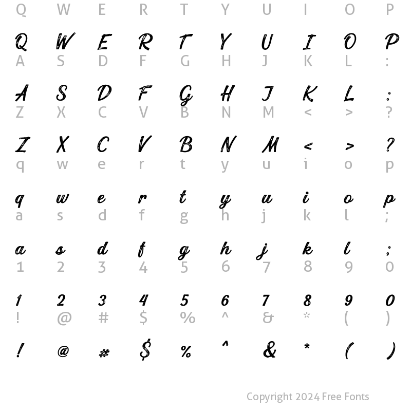 Character Map of Hughes BoldPressed