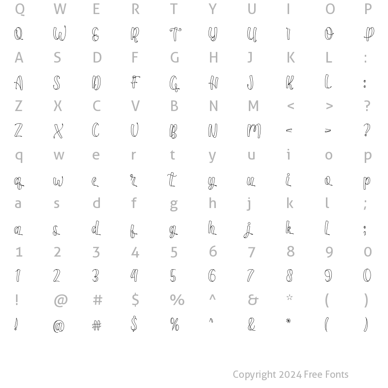 Character Map of Hugwa Regular