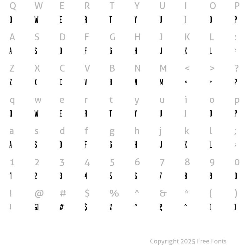 Character Map of HUITSIDE Regular