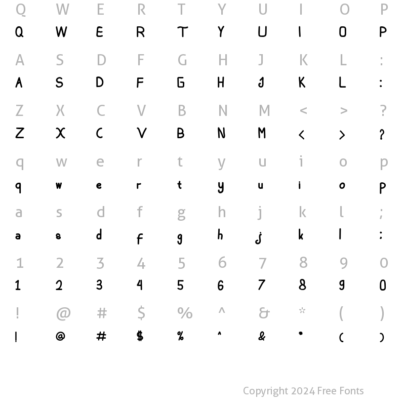 Character Map of Hujan Tropis Bold