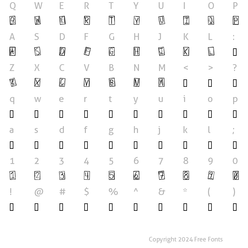 Character Map of Human Brown Eye Regular