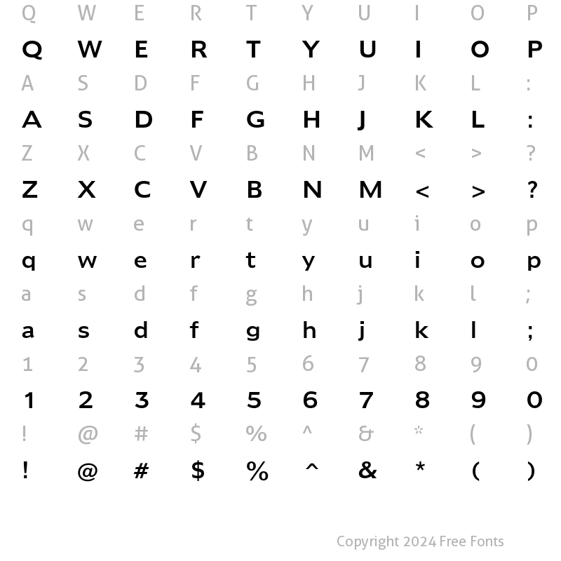 Character Map of Humanist 970 Regular