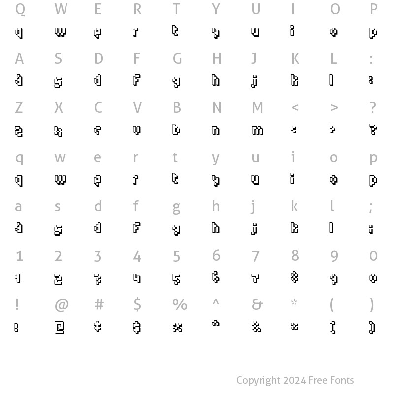 Character Map of Humanoid straight Regular