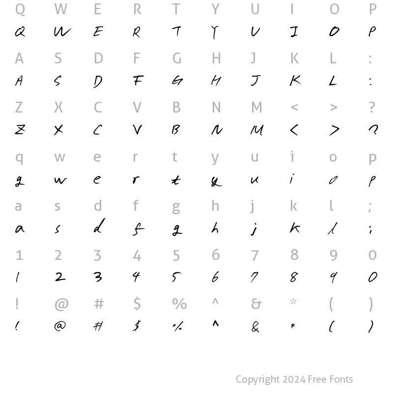 Character Map of HumanSijung Regular