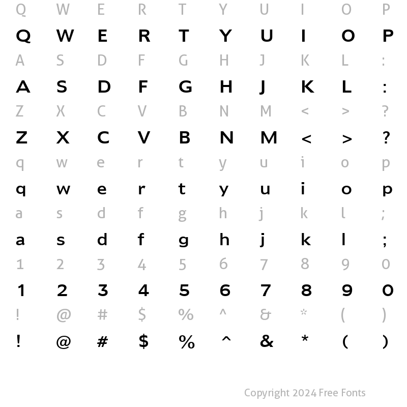 Character Map of Humanst970 BT Roman