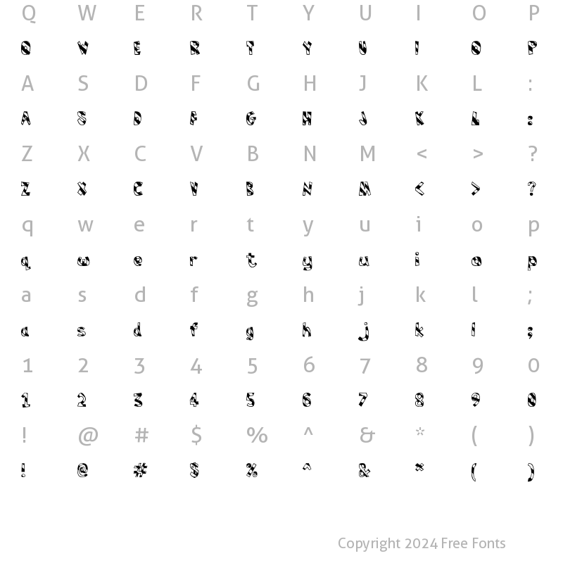 Character Map of Humbug Regular