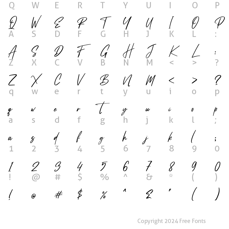 Character Map of Humphrey Patterson Regular