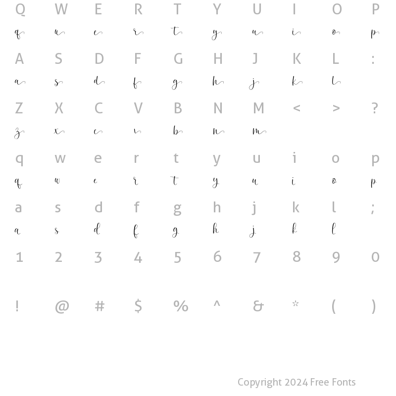 Character Map of Hunsleitta Alt Four Regular