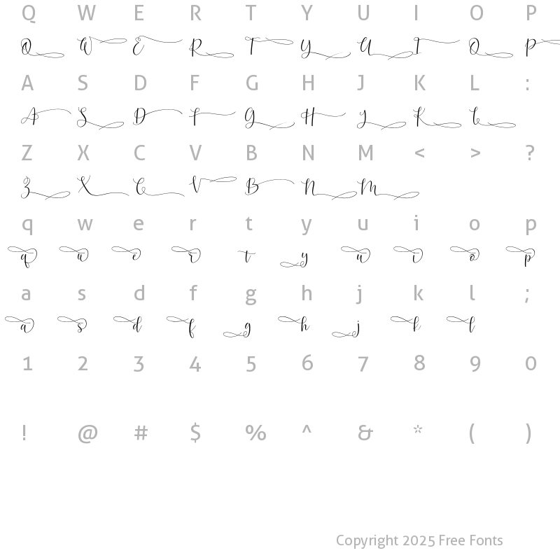 Character Map of Hunsleitta Alt Two Regular