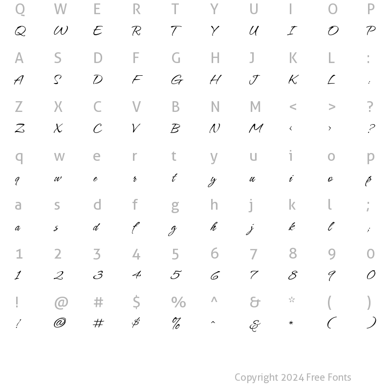 Character Map of Hurricane Regular