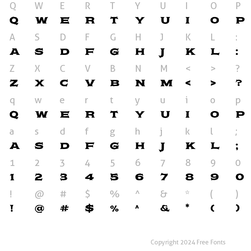 Character Map of Hurscol Regular