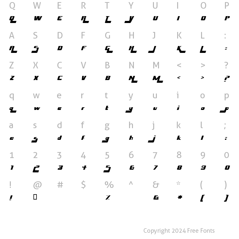 Character Map of Husky Stash Regular