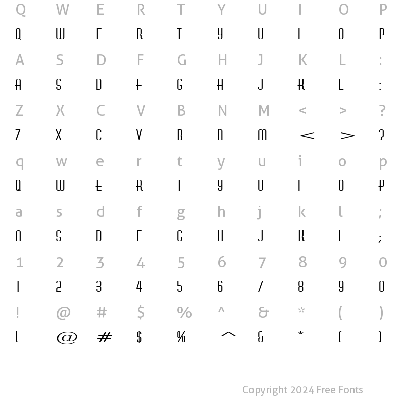 Character Map of Hustle Extended Bold