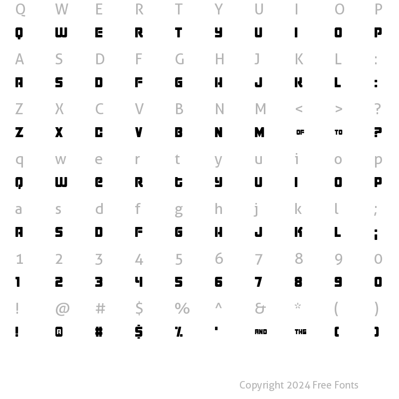 Character Map of Hustle Regular