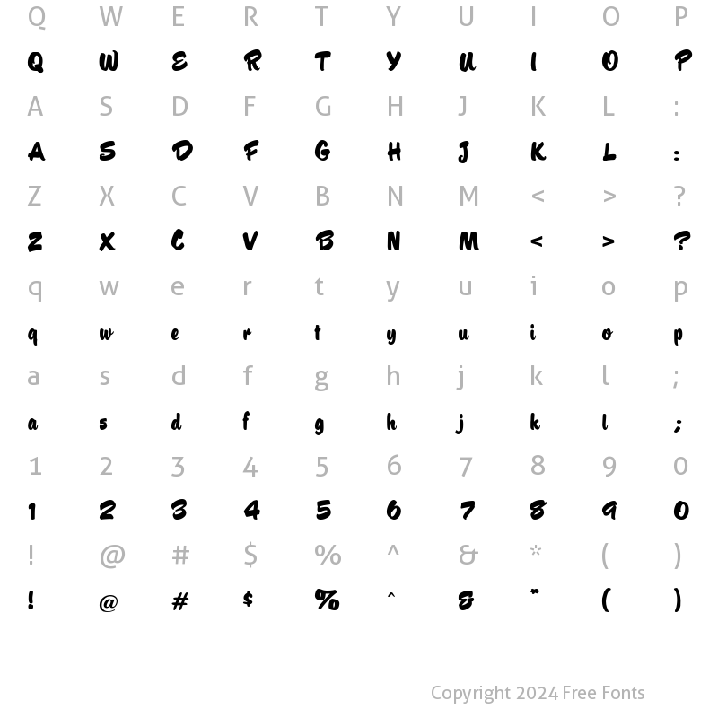 Character Map of Huston Regular