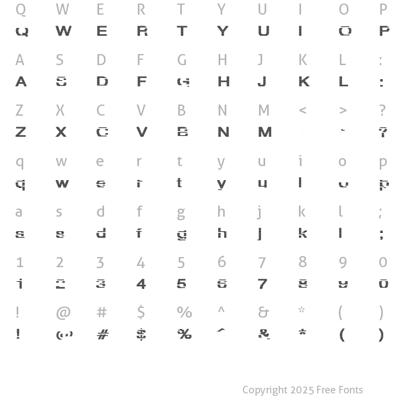 Character Map of HvStripe-ExtraBold Hollow Regular