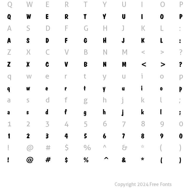 Character Map of HW Dom Casual BT Bold