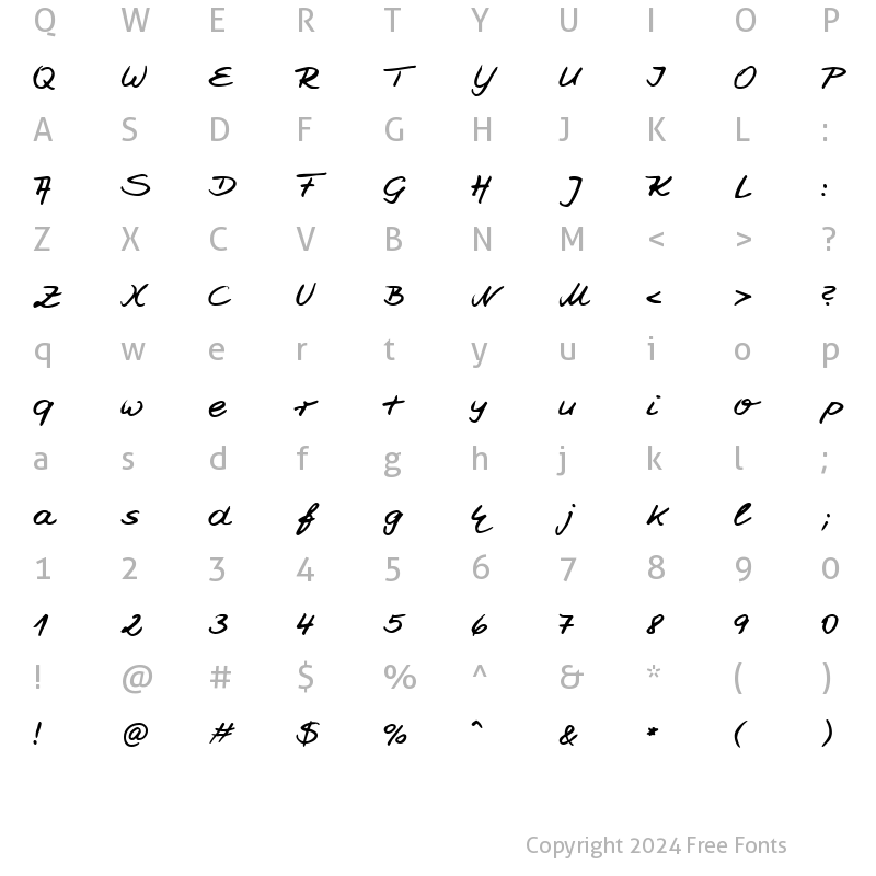 Character Map of HW Jesco7 DB Normal