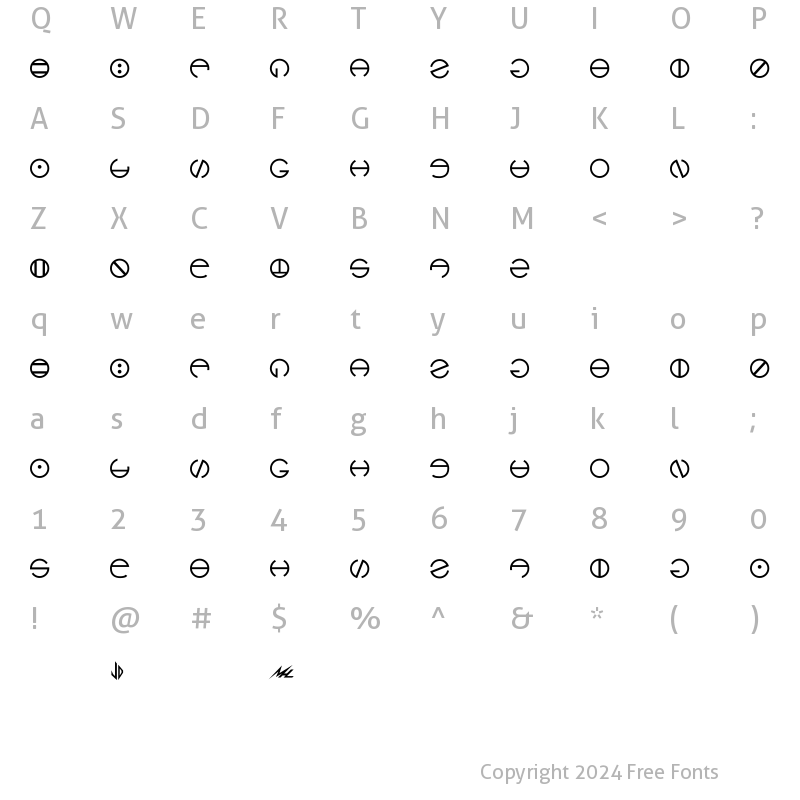 Character Map of Hyach Bold