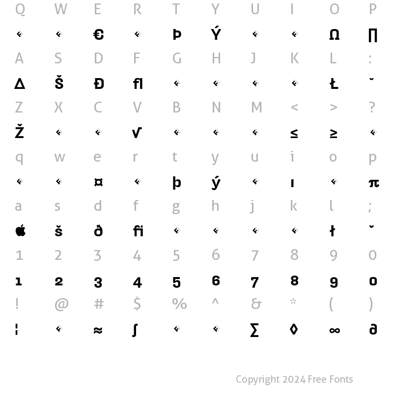 Character Map of HydraText-BlackExpert Regular