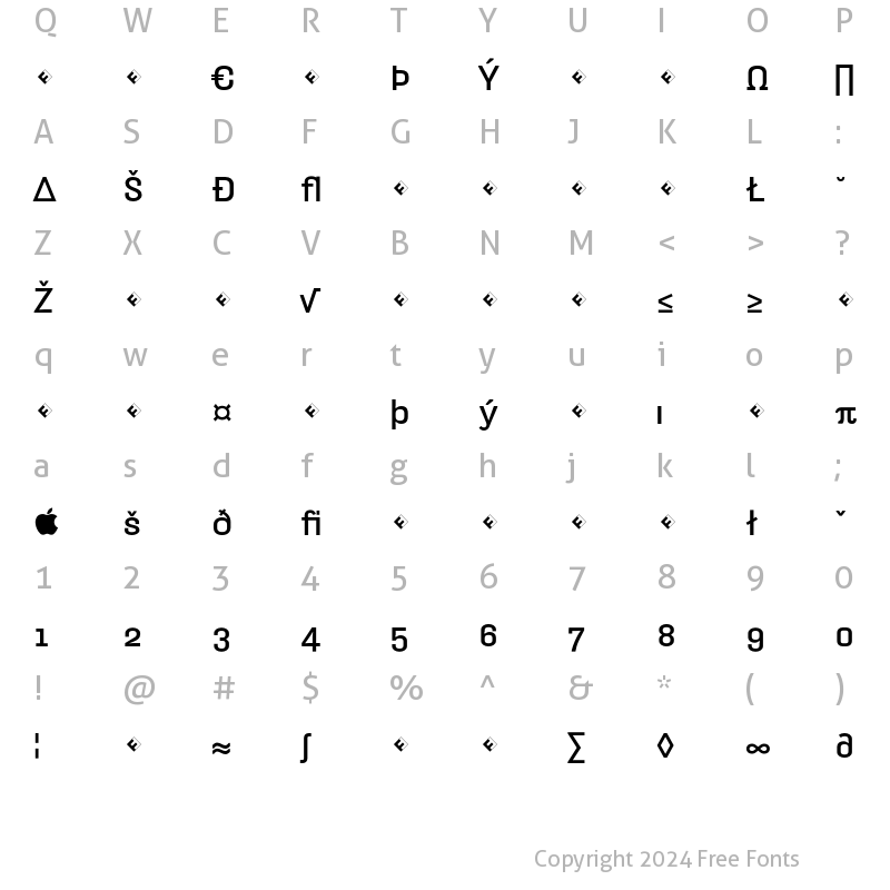 Character Map of HydraText-BoldExpert Regular