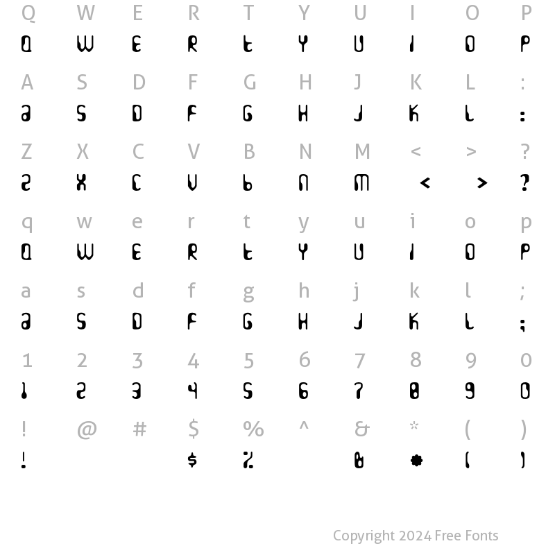 Character Map of Hydrogen Regular