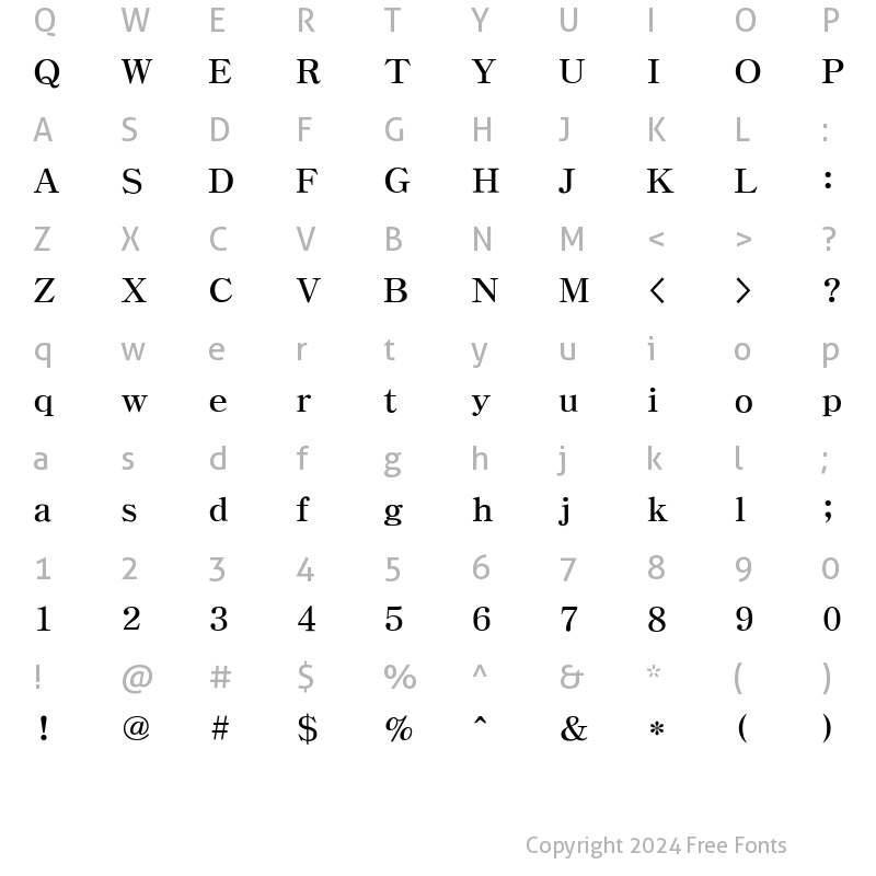 Character Map of HYMyeongJo-Extra Regular