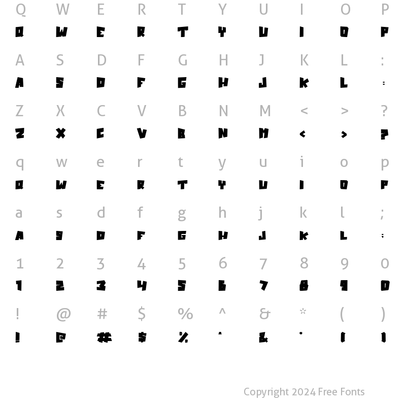 Character Map of Hypeblox Regular