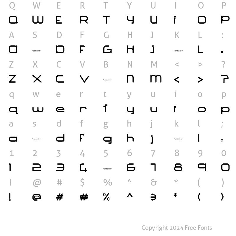 Character Map of Hypernium(eval) Regular