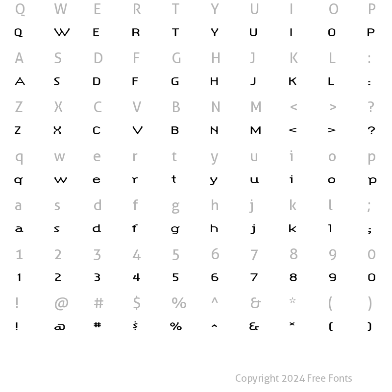 Character Map of HypeStyleExtended Regular