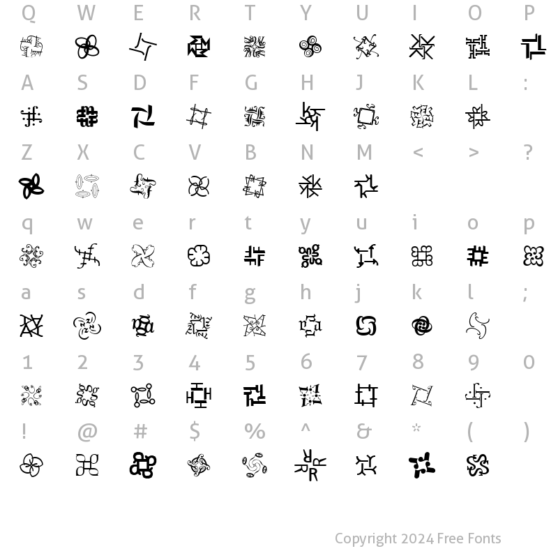 Character Map of Hypnopaedia One Regular