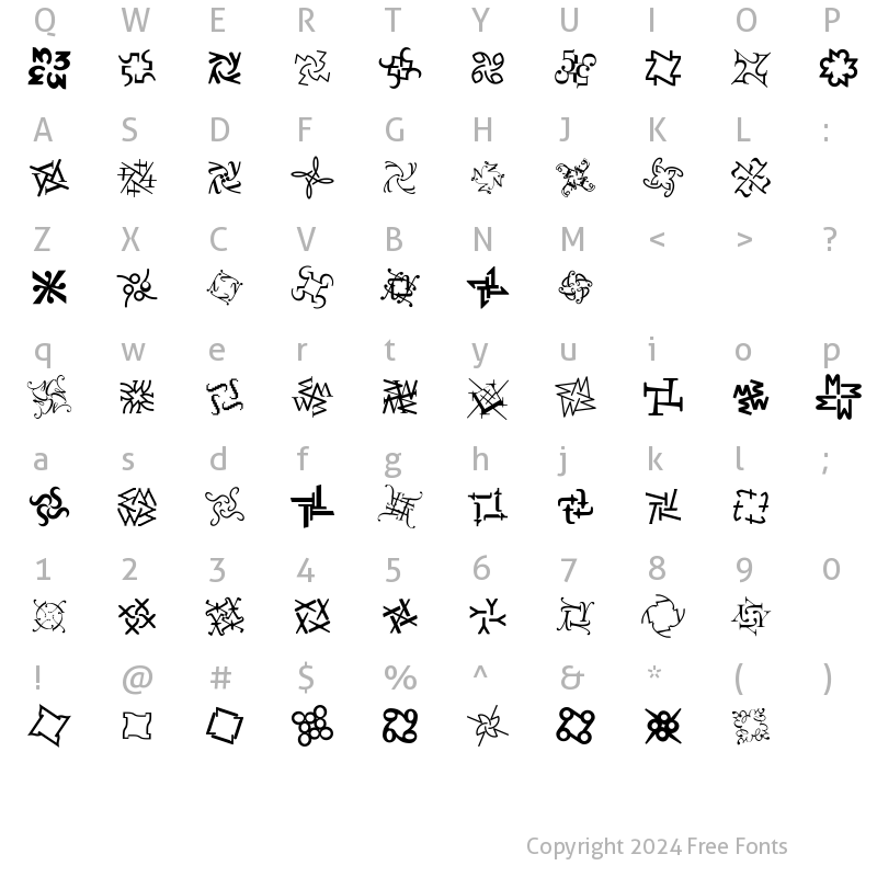 Character Map of Hypnopaedia Regular