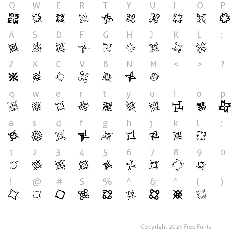 Character Map of Hypnopaedia Two Regular