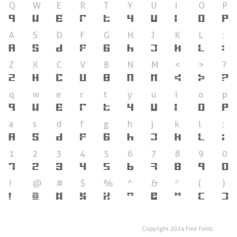 Character Map of I Ging Regular