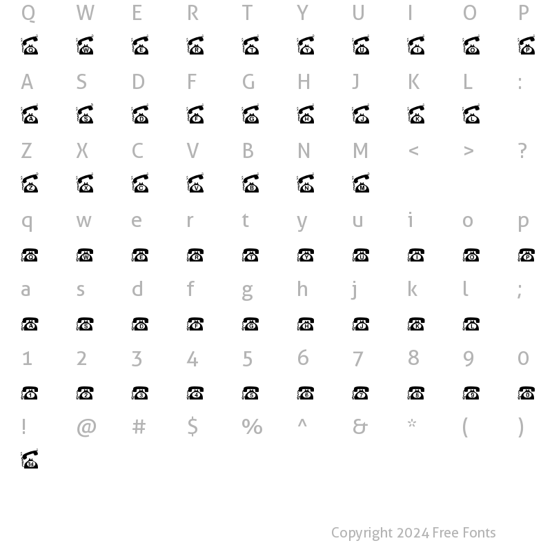 Character Map of I just call Regular