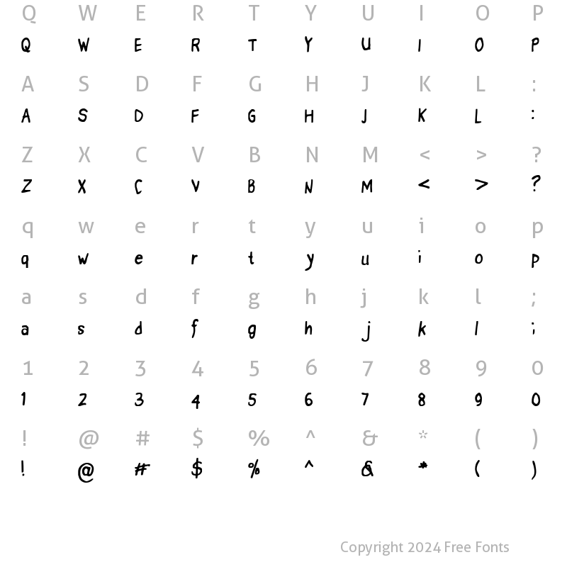 Character Map of I Tried To Print Neat I Tried To Print Neat