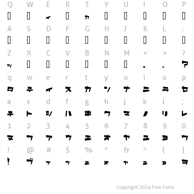 Character Map of I2As?ro twis?