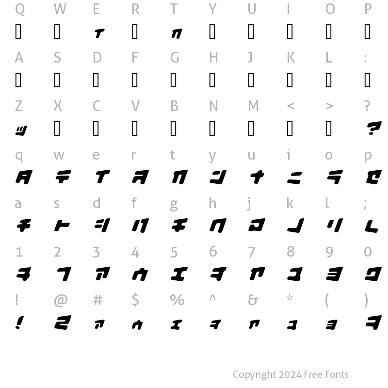 Character Map of I2Biscui?Bank L