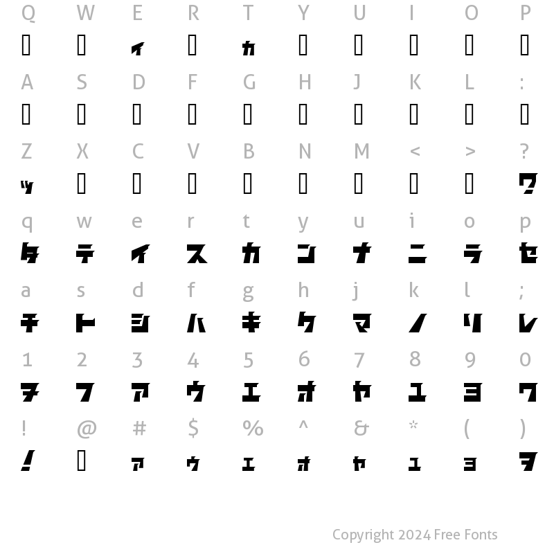 Character Map of I2ComBa??ler Regular