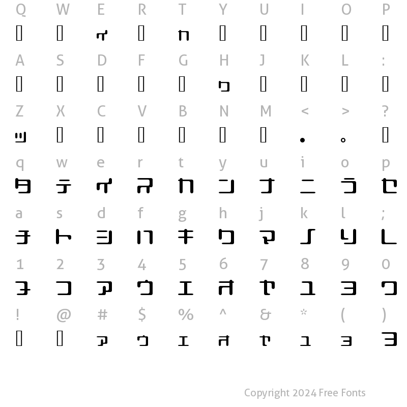 Character Map of I2Izam Regular