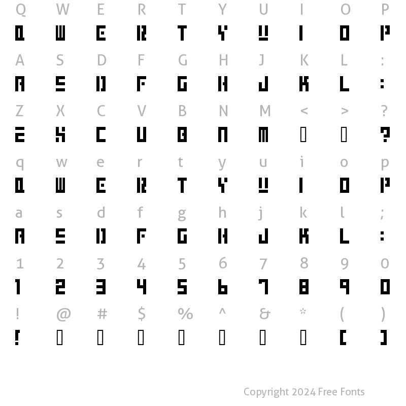 Character Map of I2koukaku e