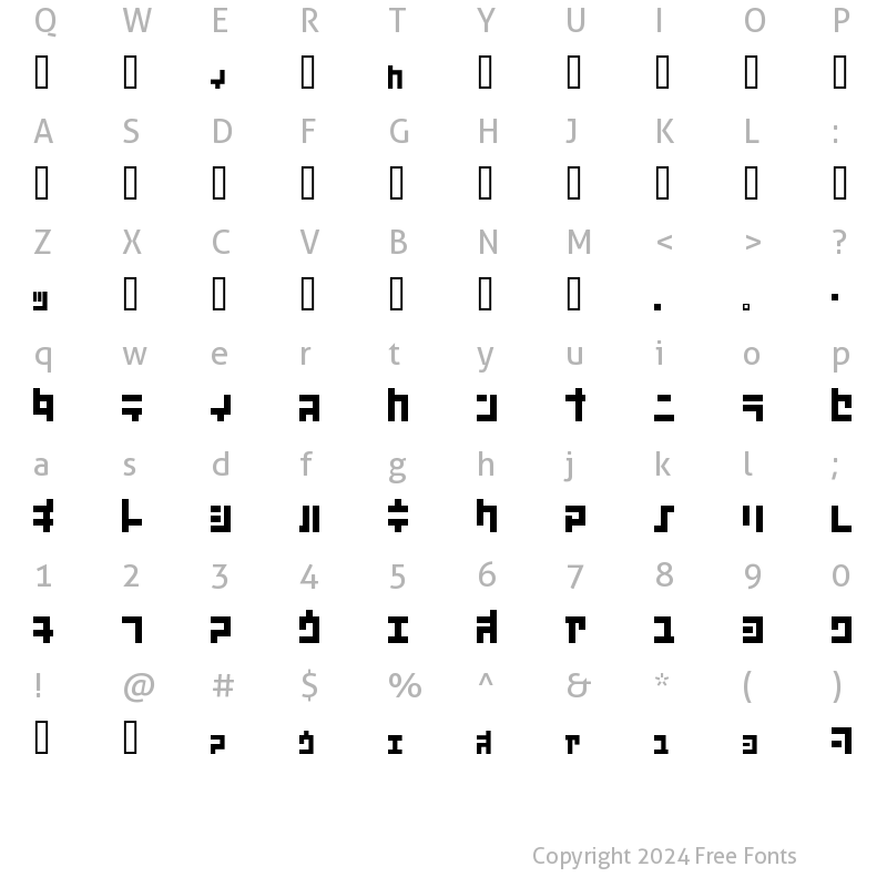 Character Map of I2koukaku j