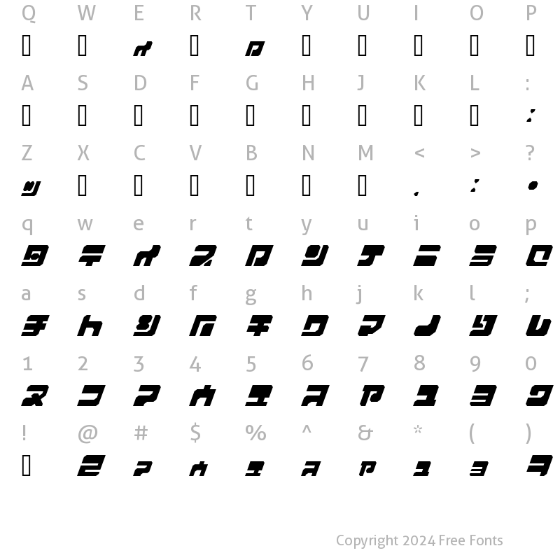 Character Map of I2MechaPla?e Regular