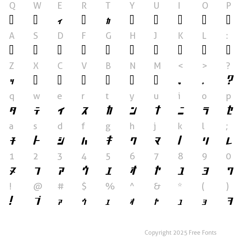 Character Map of I2MobileSui? Regular