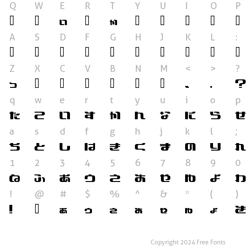 Character Map of I2Po??ed Regular