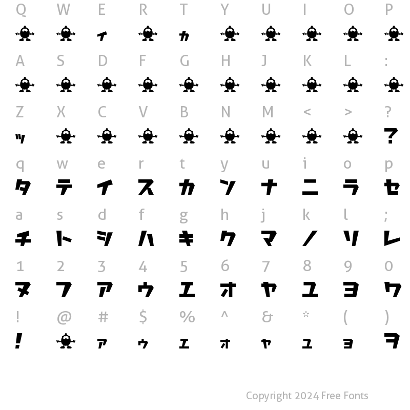 Character Map of I2Roboda?ch Regular