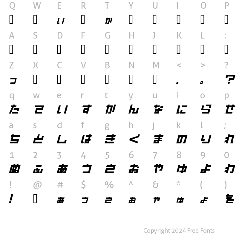 Character Map of I2sunplaza Regular